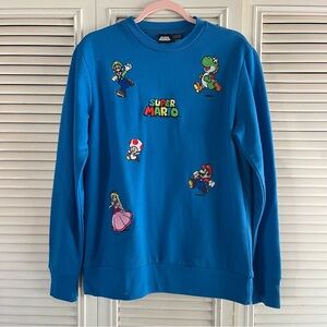 Nintendo Super Mario Bros. Characters AOP Sweatshirt Men’s Size Small